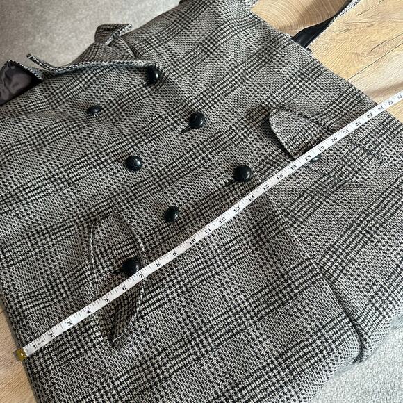 Harve Benard Vintage Wool Glen Plaid Double Breasted Belted Long Coat 10 - Picture 12 of 15